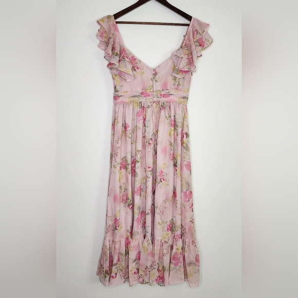 Birdy Grey Pink Floral Midi Dress - Picture 11 of 16